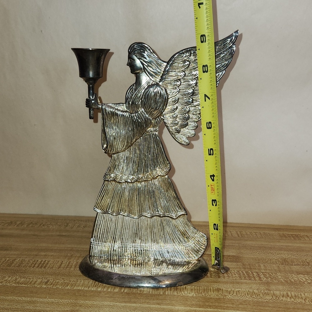 Vintage Sliver Plated Angel Candle Holder - Picture 4 of 5